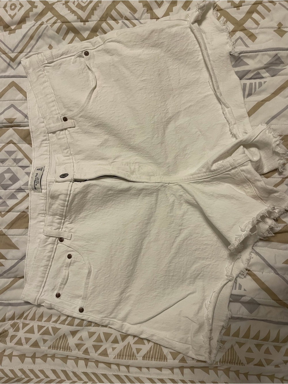 Abercrombie White High-Waist Women's Dad Shorts